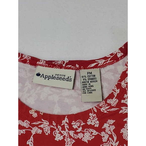 Appleseed's Petite Women's top red Size PM - Picture 6 of 7